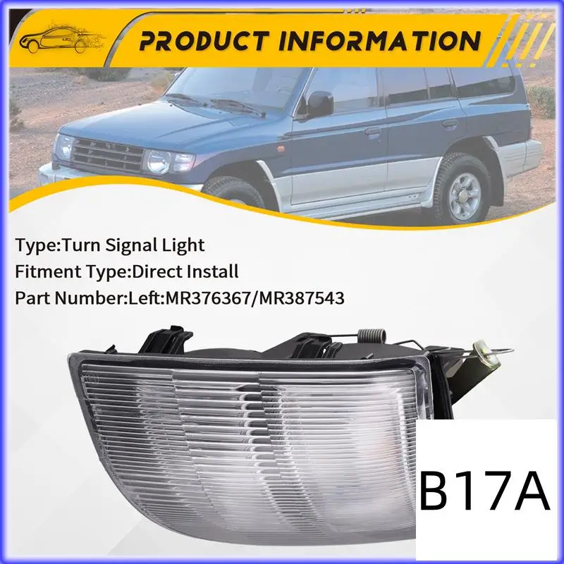 Передний угловой фонарь BT-Car, указатель поворота слева MR376367 для Mitsubishi Pajero Montero Shogun 2 MK2 90-04
Передний угловой фонарь BT-Car, указатель поворота слева MR376367 для Mitsubishi Pajero Montero Shogun 2 MK2 90-04