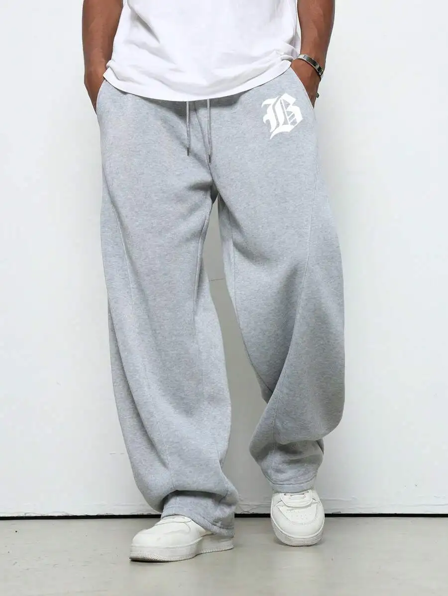 Mens Letter Print Drawstring Waist Loose Wide Leg Casual Sweatpants
Mens Letter Print Drawstring Waist Loose Wide Leg Casual Sweatpants