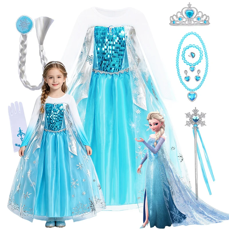 Girls Elsa Inspired Frozen Princess Costume Dress With Long Sleeve Cape For Halloween Birthday Party Cosplay Role Play Outfit
Girls Elsa Inspired Frozen Princess Costume Dress With Long Sleeve Cape For Halloween Birthday Party Cosplay Role Play Outfit