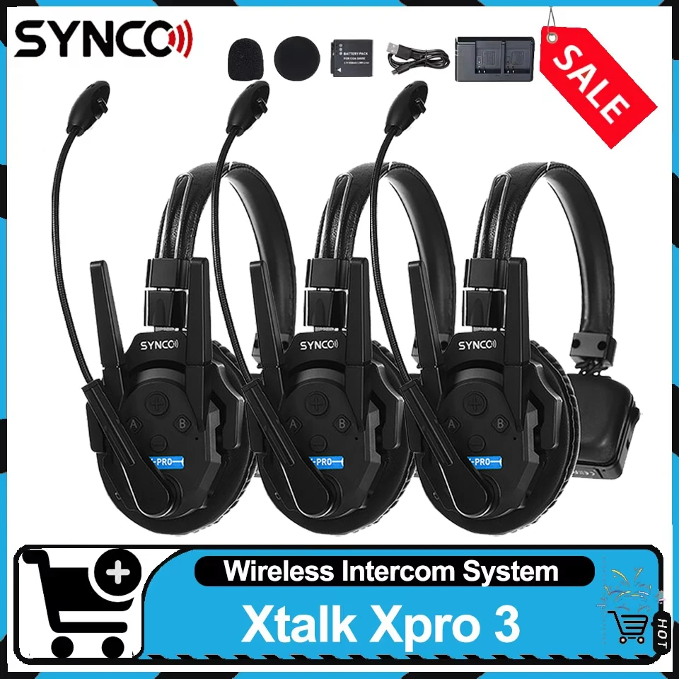 Synco Xtalk Xpro3 Single-Ear 2.4GHz Wireless Teamwork Intercom System Communication Headset for 3 Users
Synco Xtalk Xpro3 Single-Ear 2.4GHz Wireless Teamwork Intercom System Communication Headset for 3 Users