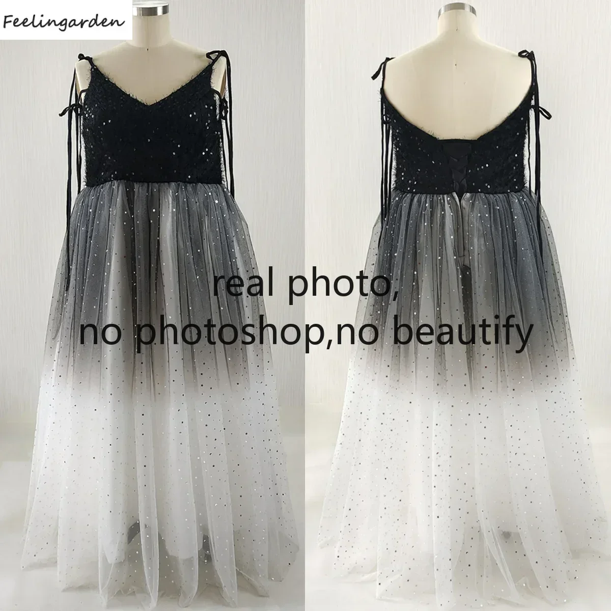 Feelingarden Customized Real Photo Plus size Evening Dress Black Sequins Sgaphetti Straps A-line Floor Length Party Formal Gowns
Feelingarden Customized Real Photo Plus size Evening Dress Black Sequins Sgaphetti Straps A-line Floor Length Party Formal Gowns