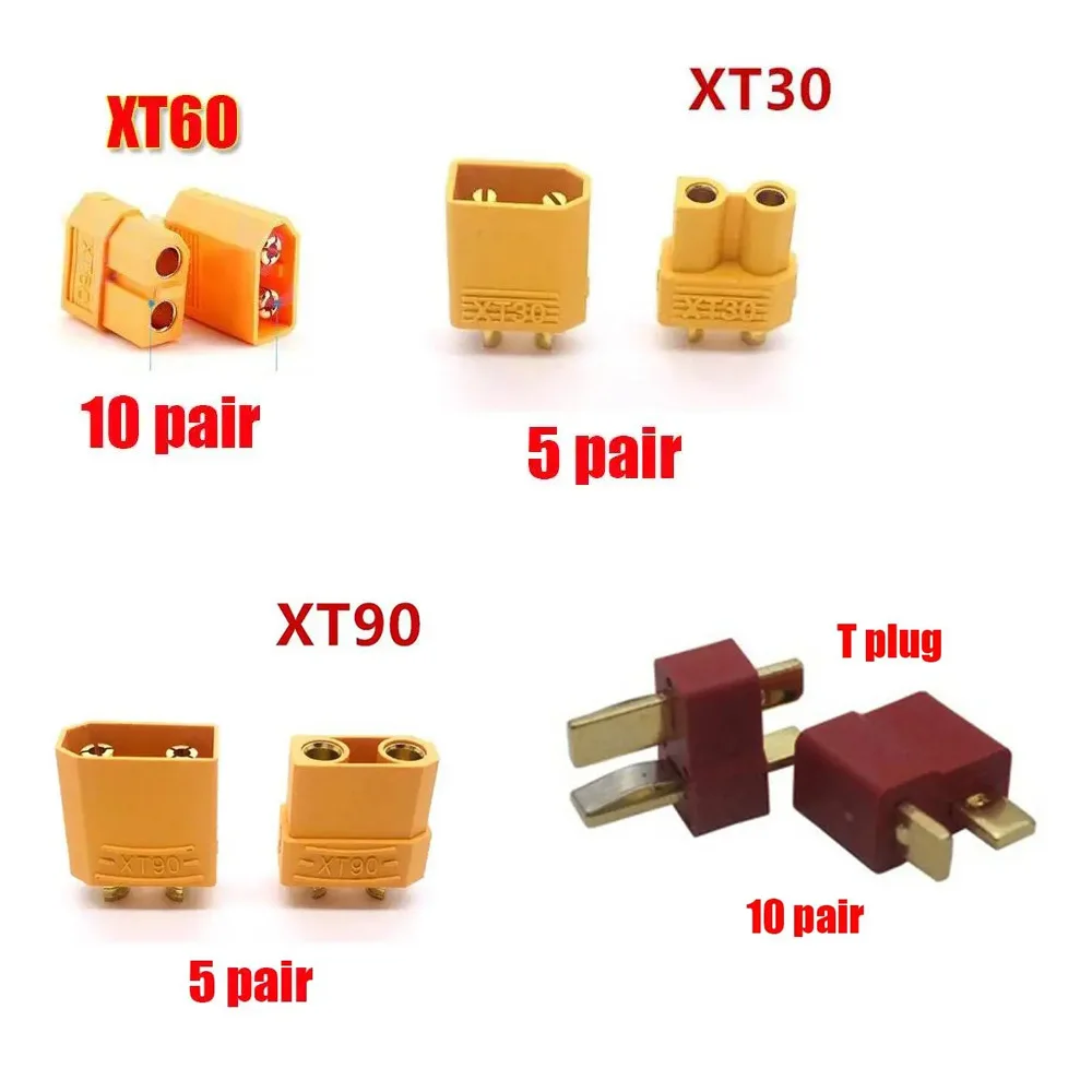 10/20pcs XT60 XT-60 XT30 XT90 T Plug Male Female Bullet Connectors Plugs For RC Lipo Battery Accessories (2/5/10 pair) Wholesale
10/20pcs XT60 XT-60 XT30 XT90 T Plug Male Female Bullet Connectors Plugs For RC Lipo Battery Accessories (2/5/10 pair) Wholesale