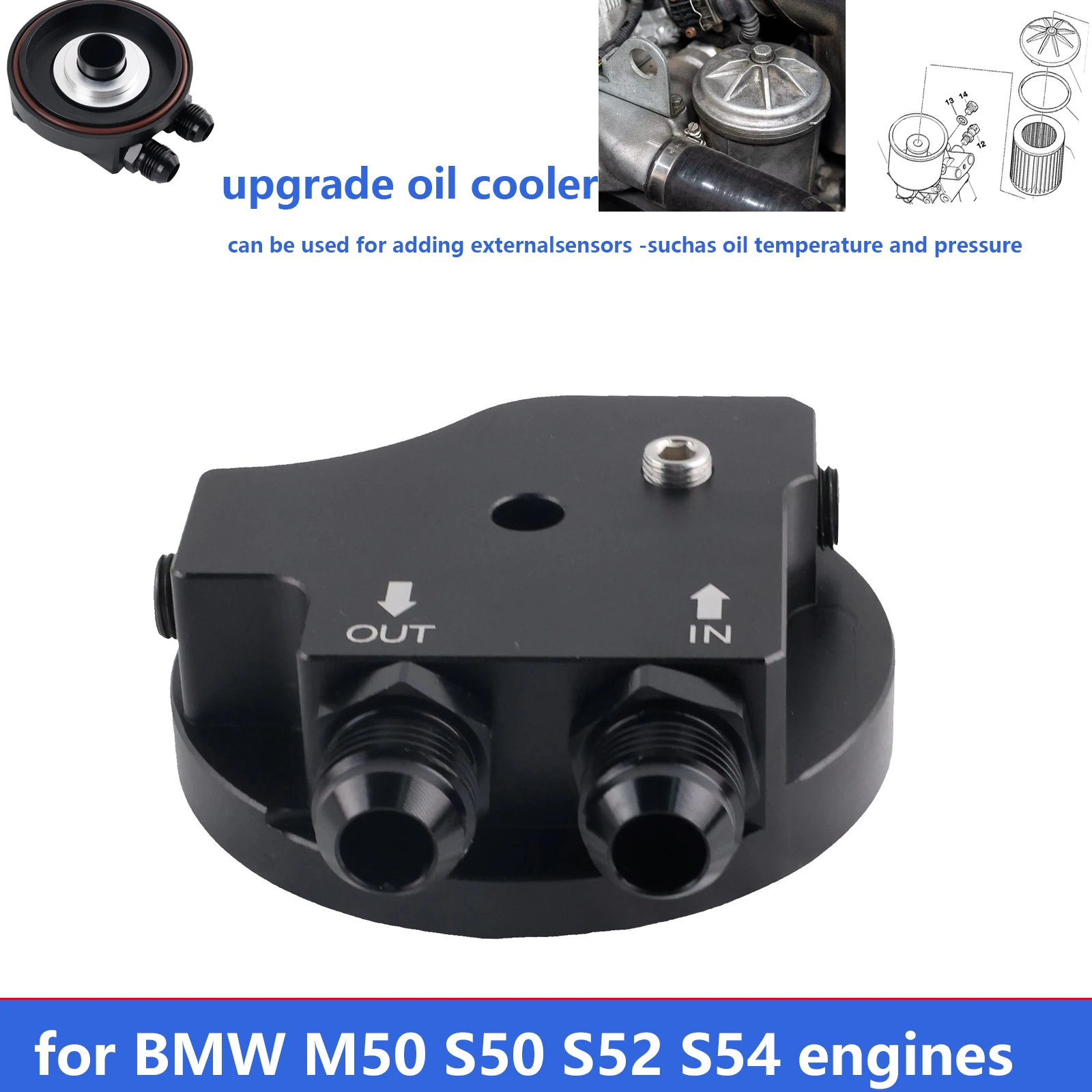 Tapa del Filtro de Aceite del Motor con Accesorios para Enfriador de Aceite para BMW M50 S50 S52 S54 E36 E46, Adaptador de Alumi
Tapa del Filtro de Aceite del Motor con Accesorios para Enfriador de Aceite para BMW M50 S50 S52 S54 E36 E46, Adaptador de Alumi