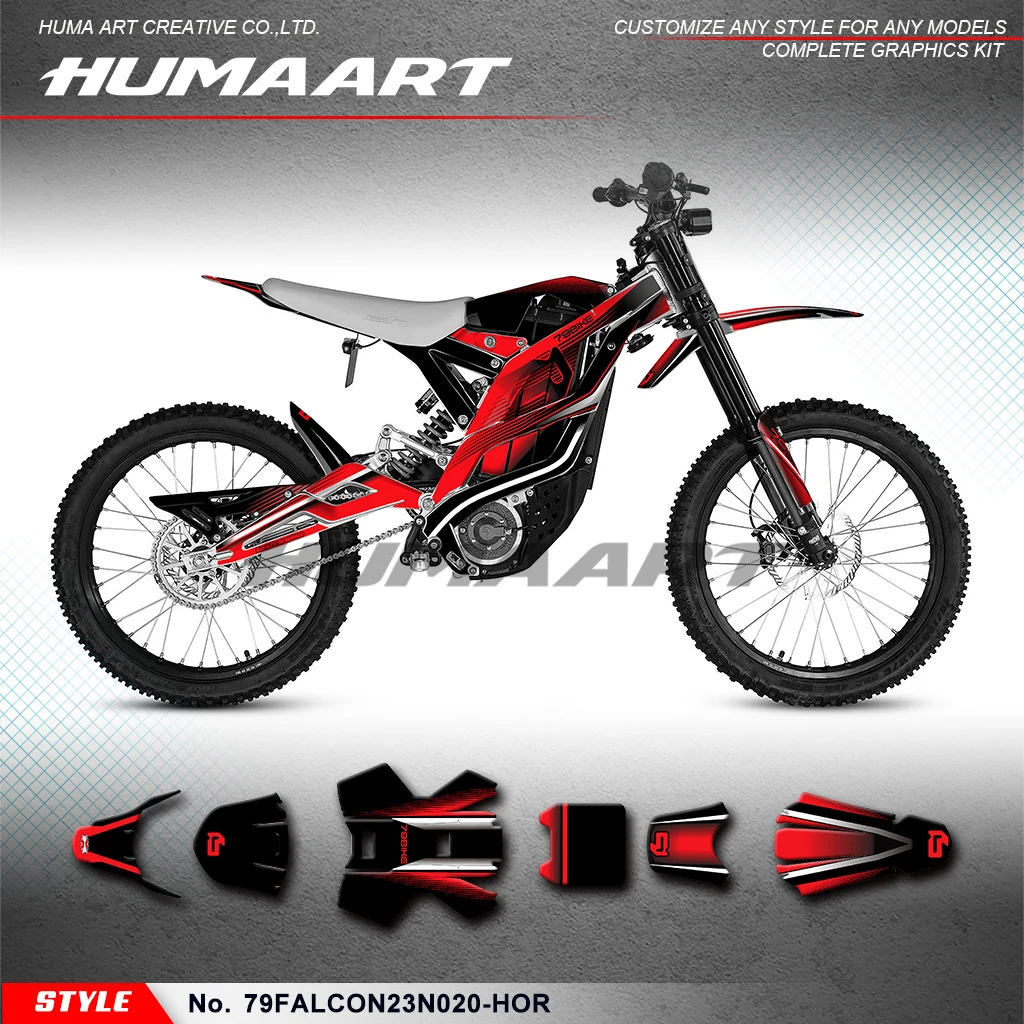 HUMAART Graphics Decal Kit Durable Vinyl for 79BIKE Falcon Pro 79 Bike, Parts, Red Black Style No.79FALCON23N020-HOR
HUMAART Graphics Decal Kit Durable Vinyl for 79BIKE Falcon Pro 79 Bike, Parts, Red Black Style No.79FALCON23N020-HOR