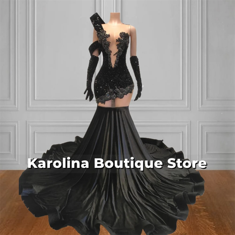 Unique Black Birthday Dresses Luxury 2025 Prom Gown Beaded Rhinestone Gloves Black Girls Mermaid Party Dress Customized
Unique Black Birthday Dresses Luxury 2025 Prom Gown Beaded Rhinestone Gloves Black Girls Mermaid Party Dress Customized