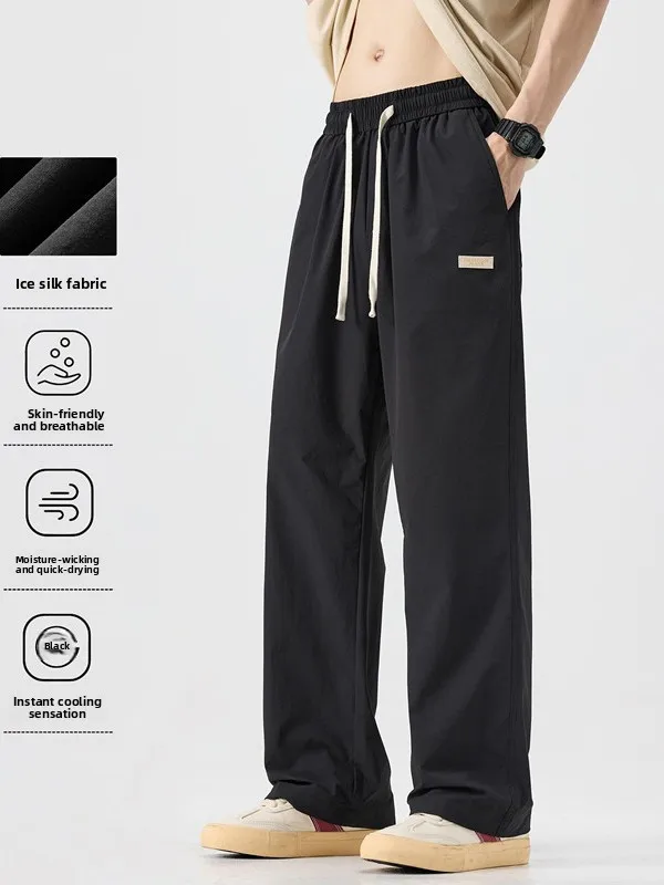 Легкие летние мужские повседневные брюки из ледяного шелка, прямые брюки Qui Dry, спортивная широкая рабочая одежда, модные американские брюки...
Легкие летние мужские повседневные брюки из ледяного шелка, прямые брюки Qui Dry, спортивная широкая рабочая одежда, модные американские брюки...