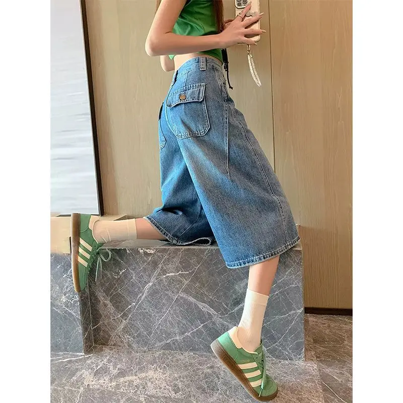 Women's Jeans High Rise Cropped Pants Blue Summer Loose Casual Relaxed Blade Style Wide Leg For Petite
Women's Jeans High Rise Cropped Pants Blue Summer Loose Casual Relaxed Blade Style Wide Leg For Petite