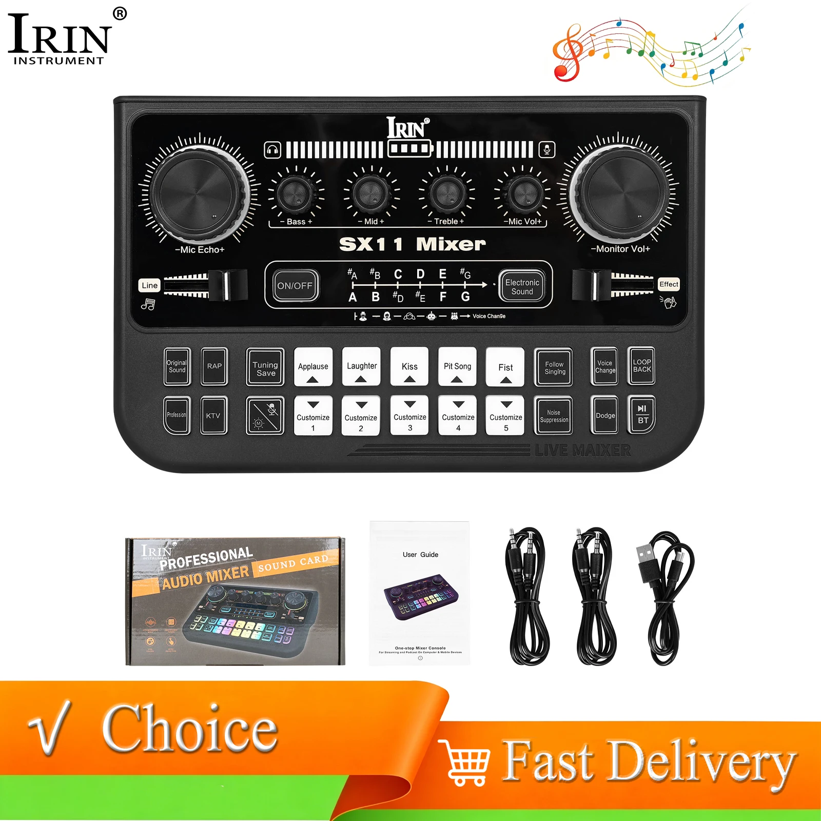 IRIN Sound Card Audio Mixer Mixing Console with Sound Effects Power Live Streaming Recording Podcast Studio for Live Streaming
IRIN Sound Card Audio Mixer Mixing Console with Sound Effects Power Live Streaming Recording Podcast Studio for Live Streaming