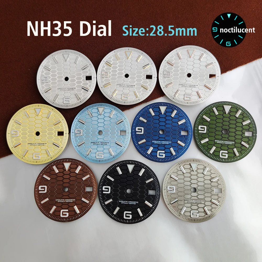 Лидер продаж, 28,5 мм, зеленый циферблат даты, зеленый ночник, 28,5 мм, подходит для часов NH35, механизм с датой, аксессуары для часов
Лидер продаж, 28,5 мм, зеленый циферблат даты, зеленый ночник, 28,5 мм, подходит для часов NH35, механизм с датой, аксессуары для часов