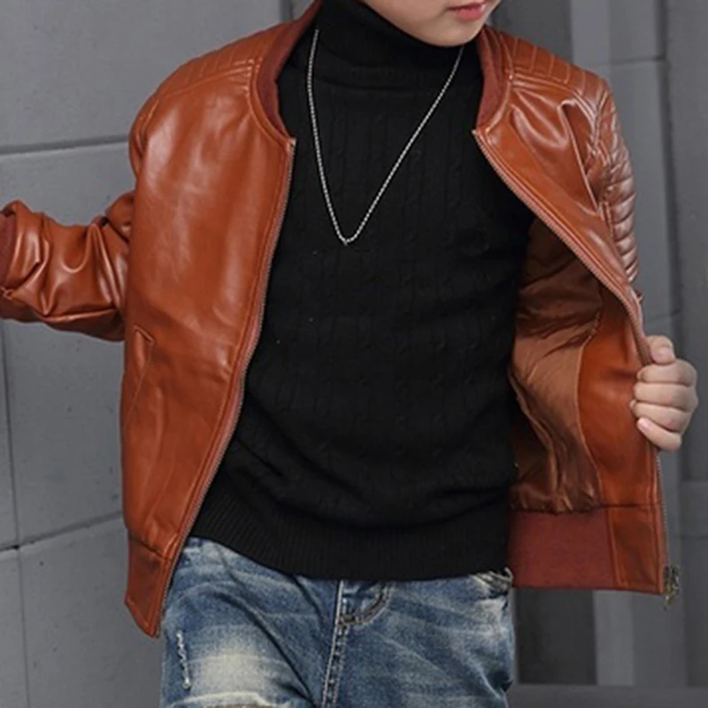 Kids Faux Leather Velvet Winter Coat 15 S2ed6f3f0d8494fafb7955c44b2f6a1b7D