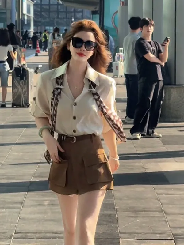 Casual Versatile Workwear Shirt High Intelligence Sensation Summer New Arrival Women's Fashion Set Three-Piece Set Turn-down ...
Casual Versatile Workwear Shirt High Intelligence Sensation Summer New Arrival Women's Fashion Set Three-Piece Set Turn-down ...