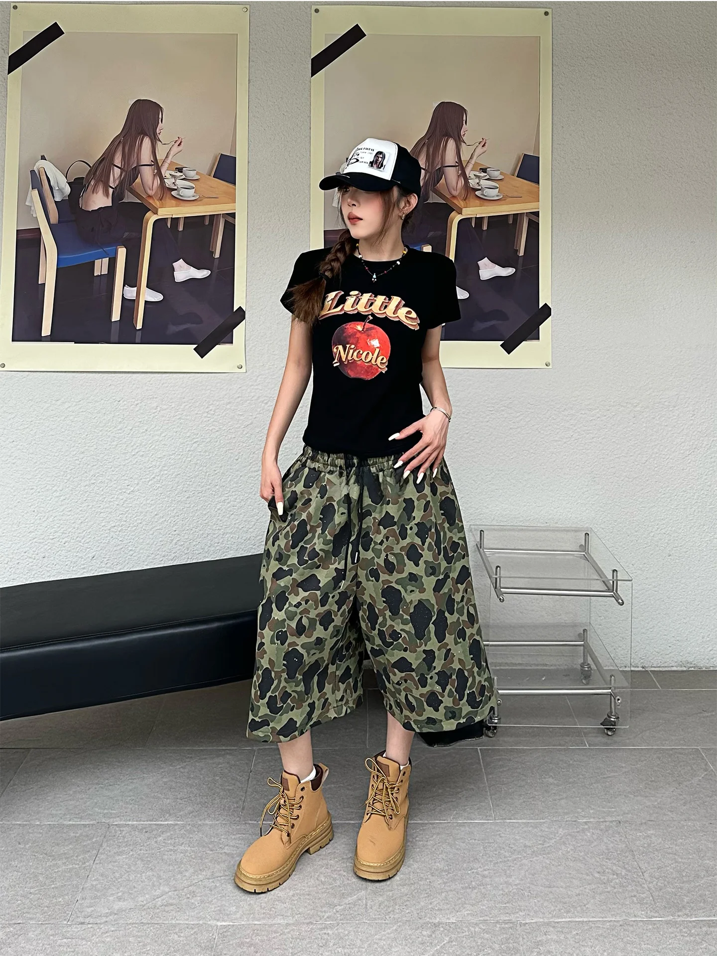 NNK American Retro Elastic Waist Camouflage Wide Leg Seven-Foot Pants Men Women Summer Loose Straight Short Trendy Cotton Ble...
NNK American Retro Elastic Waist Camouflage Wide Leg Seven-Foot Pants Men Women Summer Loose Straight Short Trendy Cotton Ble...