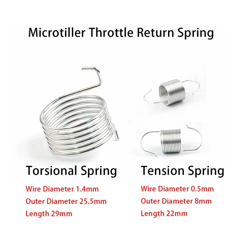 Microtiller Throttle Speed Regulation Return Spring Galvanize White Zinc Plated Torsional Spring Tension Spring
Microtiller Throttle Speed Regulation Return Spring Galvanize White Zinc Plated Torsional Spring Tension Spring