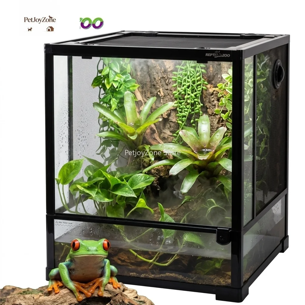 PetJoyZone Custom Logo Rainforest Habitat Tall Flat Packed Glass Enclosure 33Gal 18x18x24 Arboreal Reptile Terrarium For Tree
PetJoyZone Custom Logo Rainforest Habitat Tall Flat Packed Glass Enclosure 33Gal 18x18x24 Arboreal Reptile Terrarium For Tree