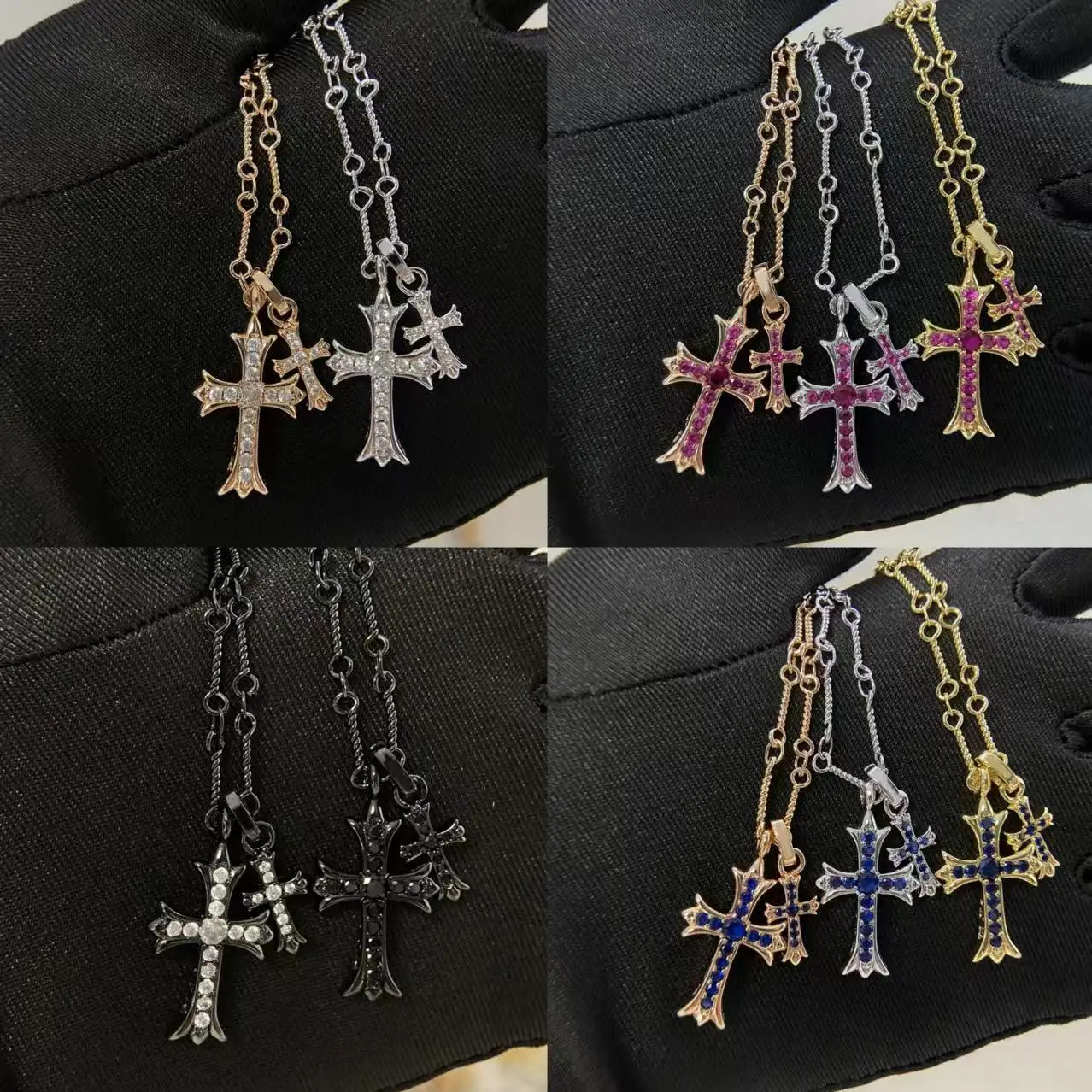 Exquisite classic cross shaped diamond inlaid pendant necklace, men's and women's necklaces, selected holiday gifts
Exquisite classic cross shaped diamond inlaid pendant necklace, men's and women's necklaces, selected holiday gifts