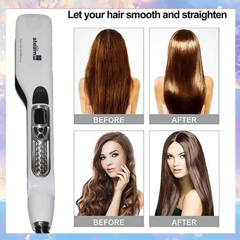Professional Salon Steam Hair Straightener Nano Titanium Steam Flat Iron + Removable Comb EU Plug White
Professional Salon Steam Hair Straightener Nano Titanium Steam Flat Iron + Removable Comb EU Plug White