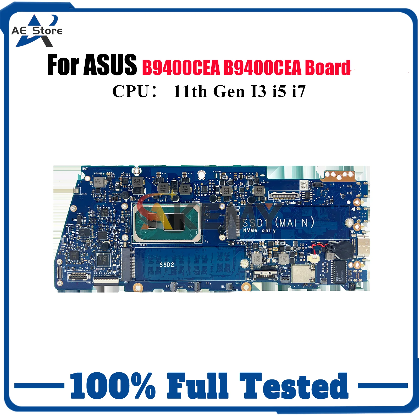 B9400CEA Laptop Motherboard For ASUS ExpertBook B9400C B9400CEA Notebook Mainboard With 11th Gen I3 i5 i7 tests OK fast shipping
B9400CEA Laptop Motherboard For ASUS ExpertBook B9400C B9400CEA Notebook Mainboard With 11th Gen I3 i5 i7 tests OK fast shipping