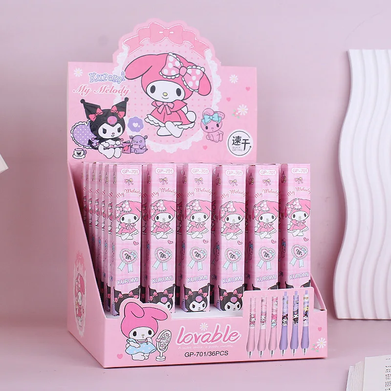 36pcs/Box Cartoon Kuromi My Melody Retractable Gel Pen 0.5mm St Nib Quick Dry Black Ink Soft Sponge Grip Pen Gifts For School
36pcs/Box Cartoon Kuromi My Melody Retractable Gel Pen 0.5mm St Nib Quick Dry Black Ink Soft Sponge Grip Pen Gifts For School