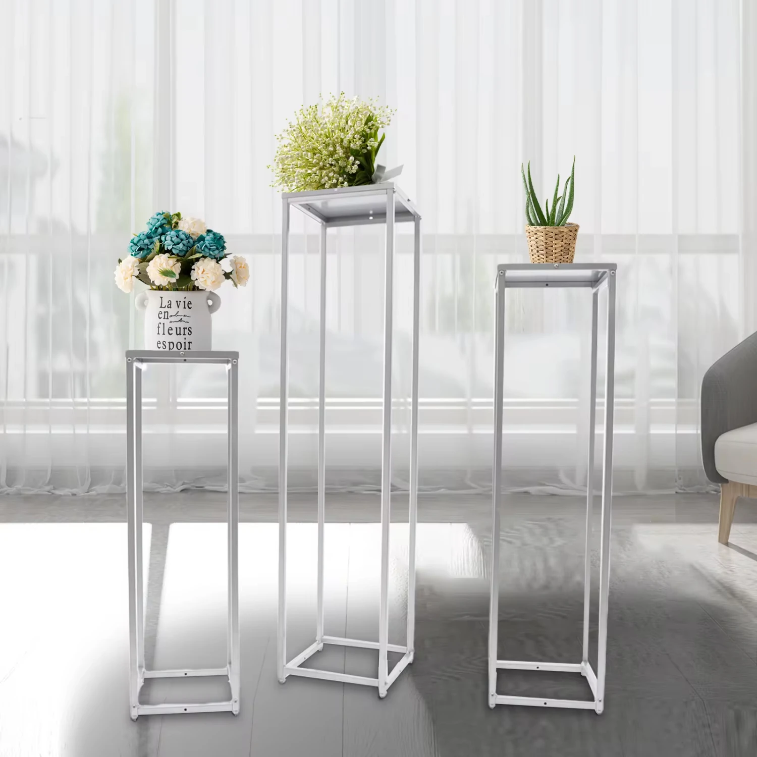 3*Flower Display Rack Metal Flower Stand Tall Pedestal Balcony Wedding Decor White S/M/L Size Wedding Flower Rack Stand Basket
3*Flower Display Rack Metal Flower Stand Tall Pedestal Balcony Wedding Decor White S/M/L Size Wedding Flower Rack Stand Basket
