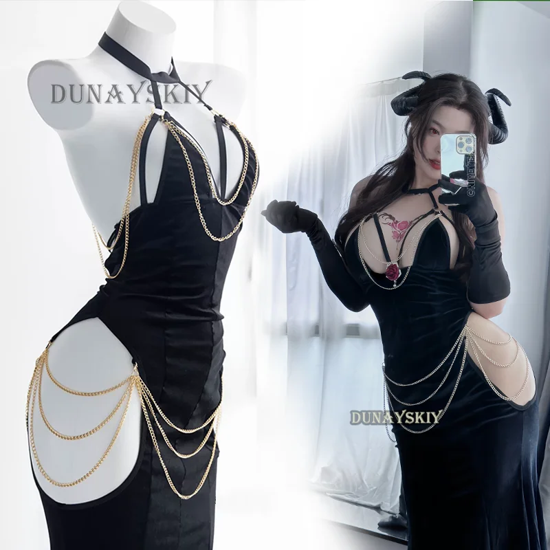 Anime Overlord Albedo Cosplay Costumes Glove Dress Wrapped Hip Open Crotch Fish Tail Skirt Black Mermaid Halloween Lute
Anime Overlord Albedo Cosplay Costumes Glove Dress Wrapped Hip Open Crotch Fish Tail Skirt Black Mermaid Halloween Lute