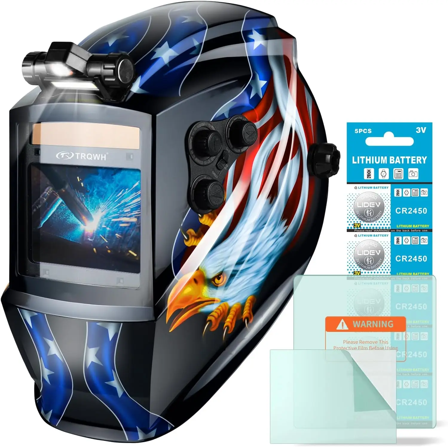 Auto Darkening Welding Helmet with Large Viewing Area, True Color, Solar Power, Adjustable Shade Range 4-13 for Safe Welding
Auto Darkening Welding Helmet with Large Viewing Area, True Color, Solar Power, Adjustable Shade Range 4-13 for Safe Welding