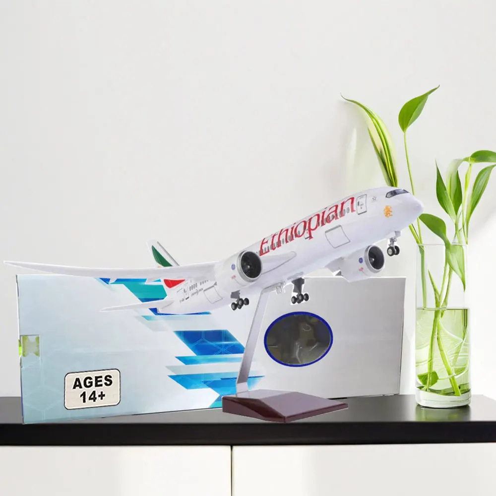 Scale 1/130 43CM 787 Ethiopian Airways Aircraft Model Ornament Resin Material Decorative With Plane Model Gifts Family Friends
Scale 1/130 43CM 787 Ethiopian Airways Aircraft Model Ornament Resin Material Decorative With Plane Model Gifts Family Friends