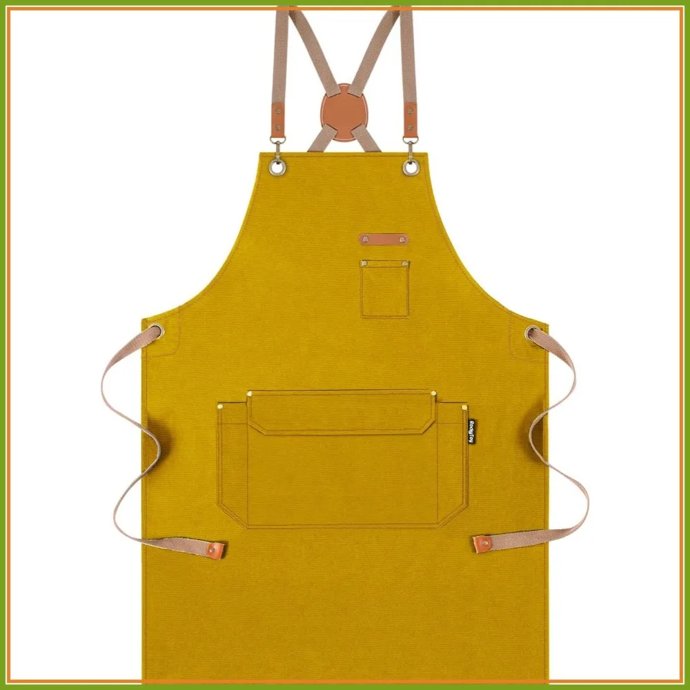 Cotton Canvas Chef Apron with Pockets for Kitchen, Baking, Painting - Yellow M to XXL
Cotton Canvas Chef Apron with Pockets for Kitchen, Baking, Painting - Yellow M to XXL