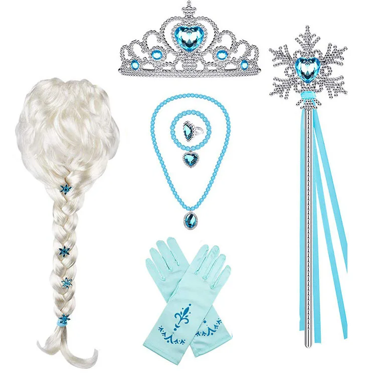 7 PCS Princess Costume Set With Magic Wand Gloves Necklace Hoop Ring Earring for Girls Age Group Children
7 PCS Princess Costume Set With Magic Wand Gloves Necklace Hoop Ring Earring for Girls Age Group Children
