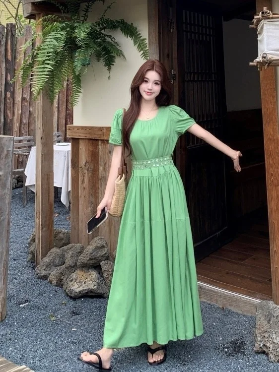 plus Size Women's round Neck Short Sleeve Dress Summer New Style Waist Cinching Belly Covering A-Line Dress Commute Style
plus Size Women's round Neck Short Sleeve Dress Summer New Style Waist Cinching Belly Covering A-Line Dress Commute Style