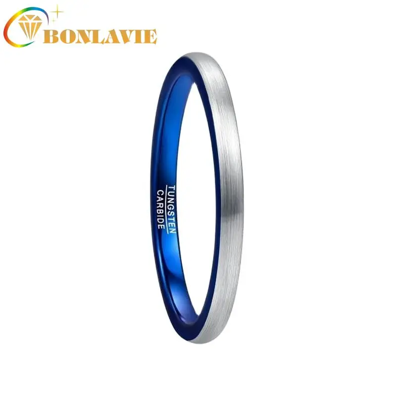 BONLAVIE 2mm Blue Tungsten Carbide Ring Women Men Jewelry Wedding Band Brushed Finish Comfort Fit Size 5-10
BONLAVIE 2mm Blue Tungsten Carbide Ring Women Men Jewelry Wedding Band Brushed Finish Comfort Fit Size 5-10