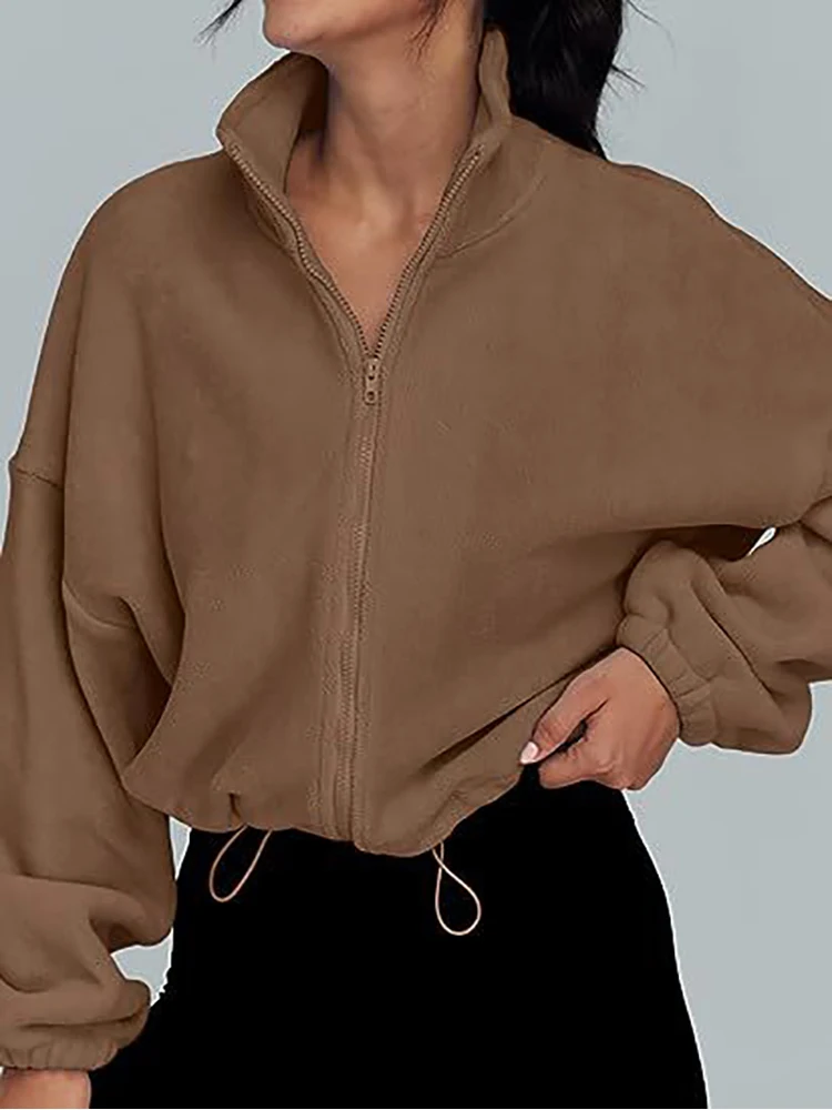 EVNISI Autumn Winter Women Zipper Cardigan Jacket Stand Collar Sports Fleece Warm Coat Long Sleeve Solid Loose Casual Jacket
EVNISI Autumn Winter Women Zipper Cardigan Jacket Stand Collar Sports Fleece Warm Coat Long Sleeve Solid Loose Casual Jacket