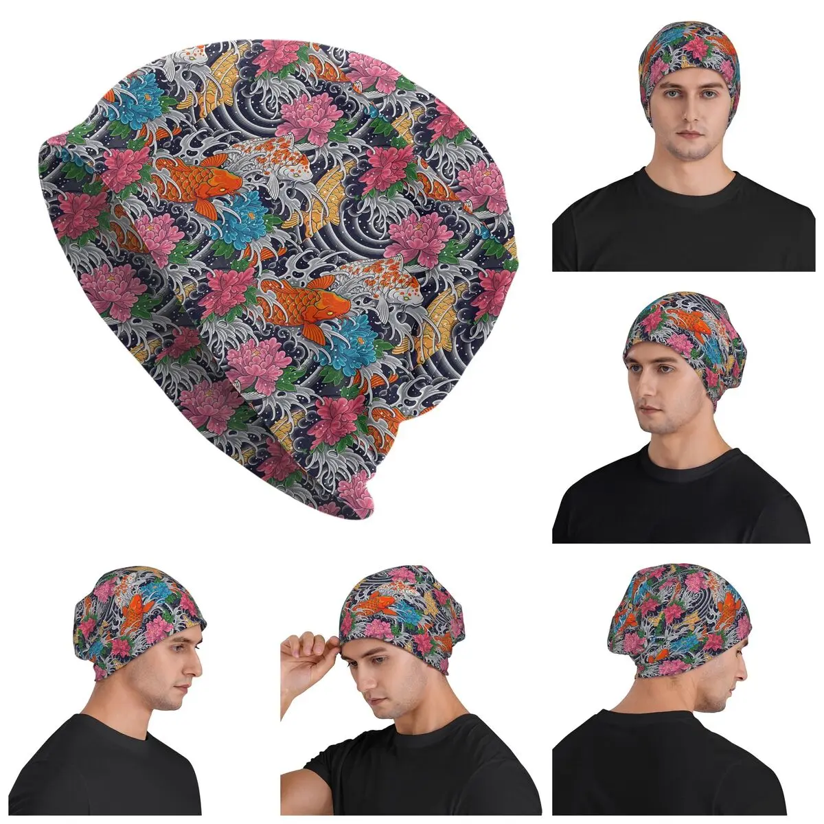 Koi Fish And Floral Pattern Warm Knitted Cap Fashion Bonnet Hat Autumn Winter Outdoor Beanies Hats for Men Women Adult
Koi Fish And Floral Pattern Warm Knitted Cap Fashion Bonnet Hat Autumn Winter Outdoor Beanies Hats for Men Women Adult