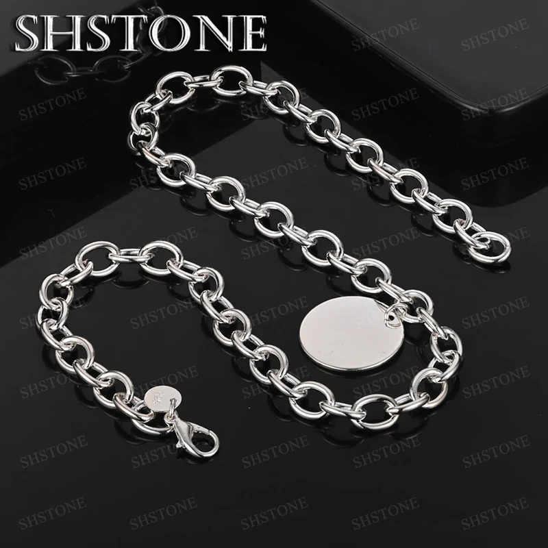 Round Pendant 925 Sterling Silver Necklace For Men Women Wedding Birthday Party Gift Jewelry Neutral Wind Fashion Accessories
Round Pendant 925 Sterling Silver Necklace For Men Women Wedding Birthday Party Gift Jewelry Neutral Wind Fashion Accessories