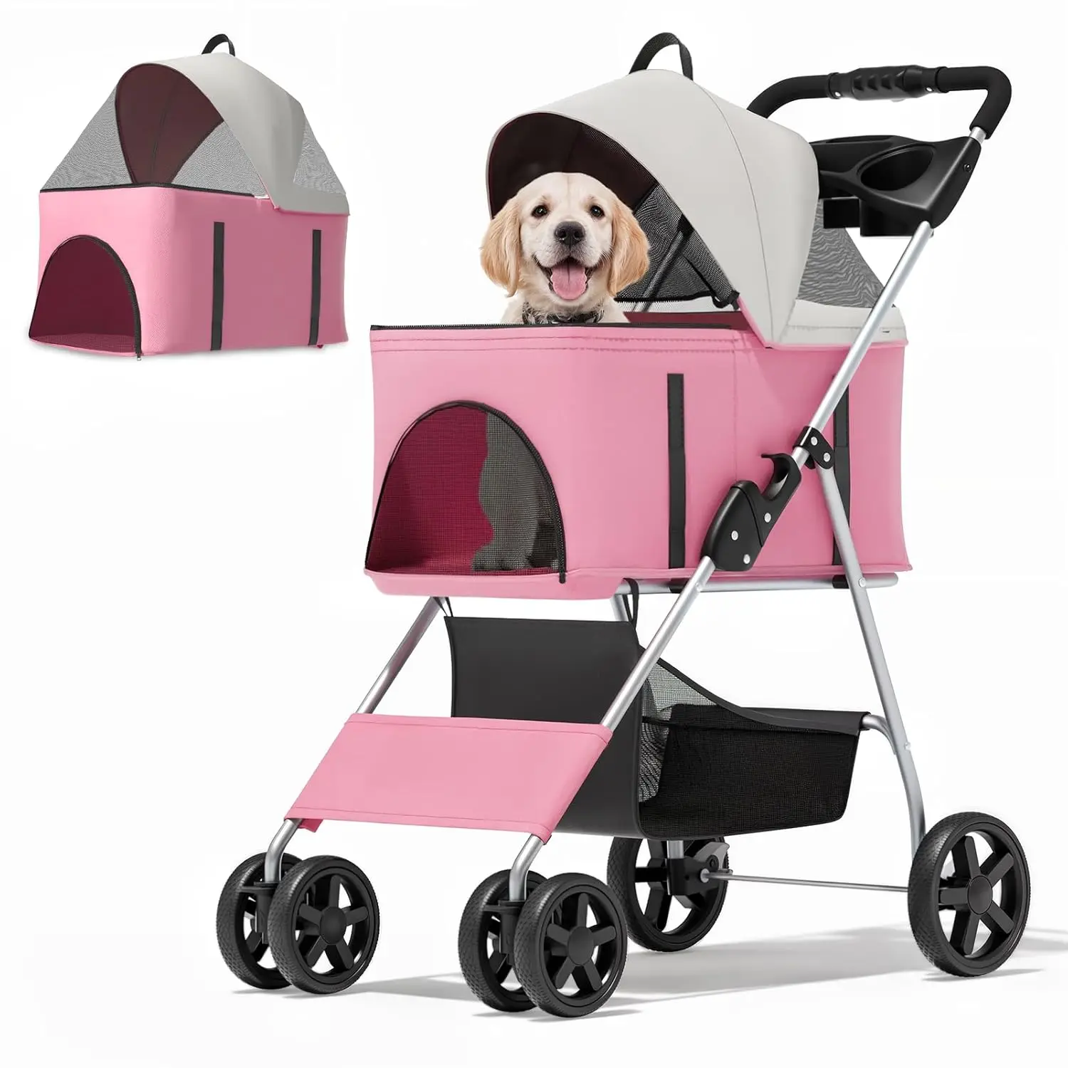 Pet Outdoor Travel, Pink, 3 in 1 Foldable, Detachable Carrier, Push Button Entry
Pet Outdoor Travel, Pink, 3 in 1 Foldable, Detachable Carrier, Push Button Entry