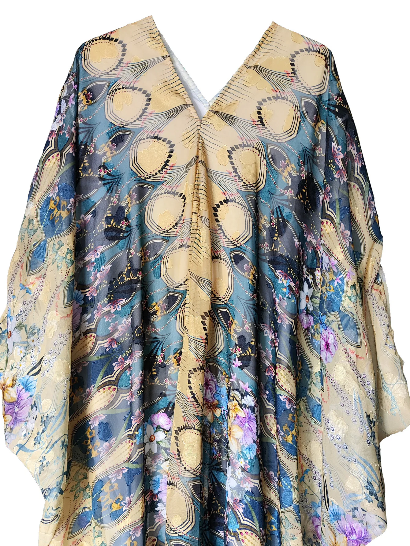 Fashion Kaftan Abaya Dubai Floral Print Batwing Sleeve V- Neck Casual Loose Elegant Muslim Dress for Women Oversized Maxi Robe
Fashion Kaftan Abaya Dubai Floral Print Batwing Sleeve V- Neck Casual Loose Elegant Muslim Dress for Women Oversized Maxi Robe