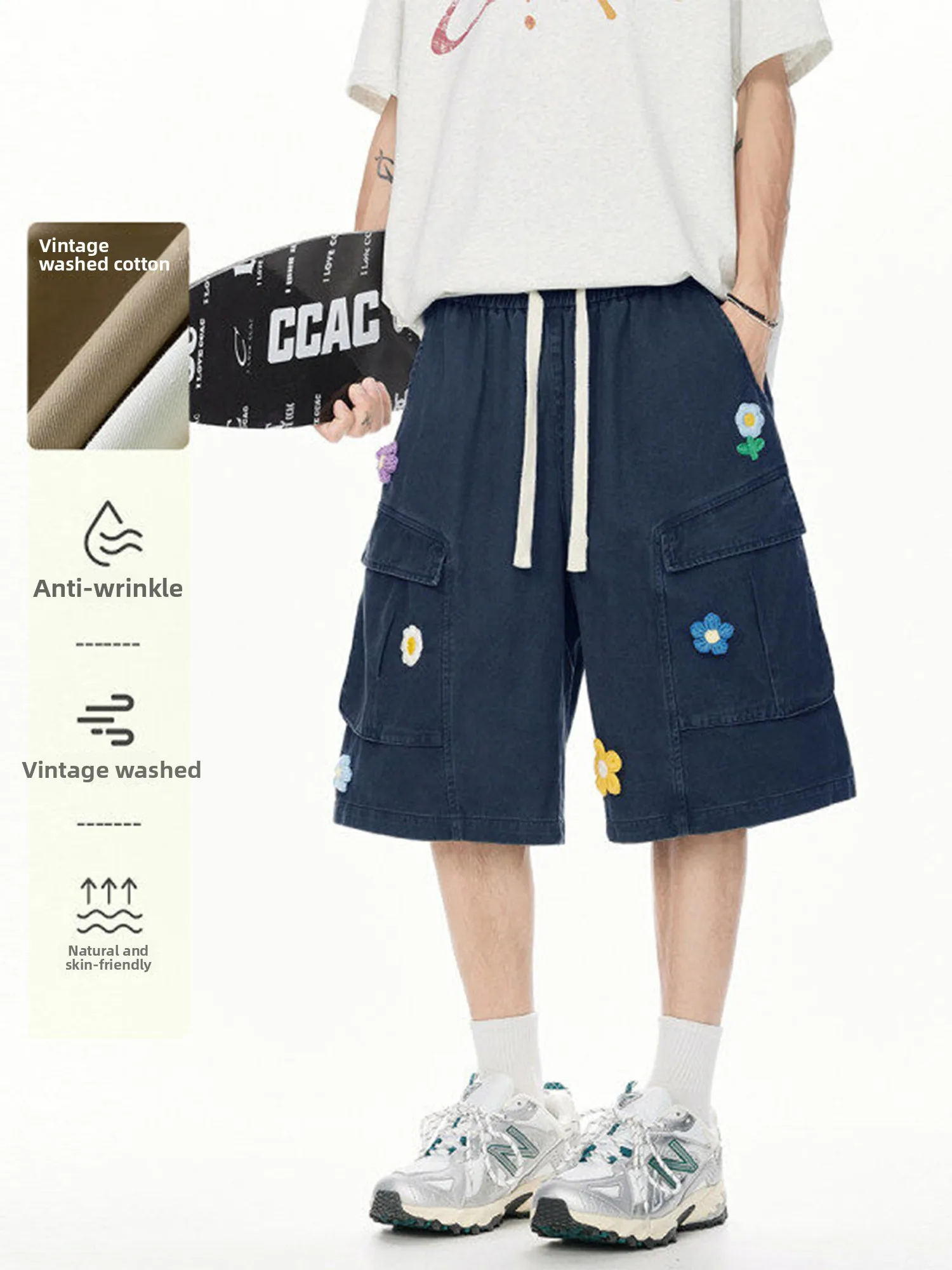 Floral Embroidery Workwear orts Men's Casual Straight Leg Summer Five-Quarter Pants Breathable Lightweight Thin Material
Floral Embroidery Workwear orts Men's Casual Straight Leg Summer Five-Quarter Pants Breathable Lightweight Thin Material