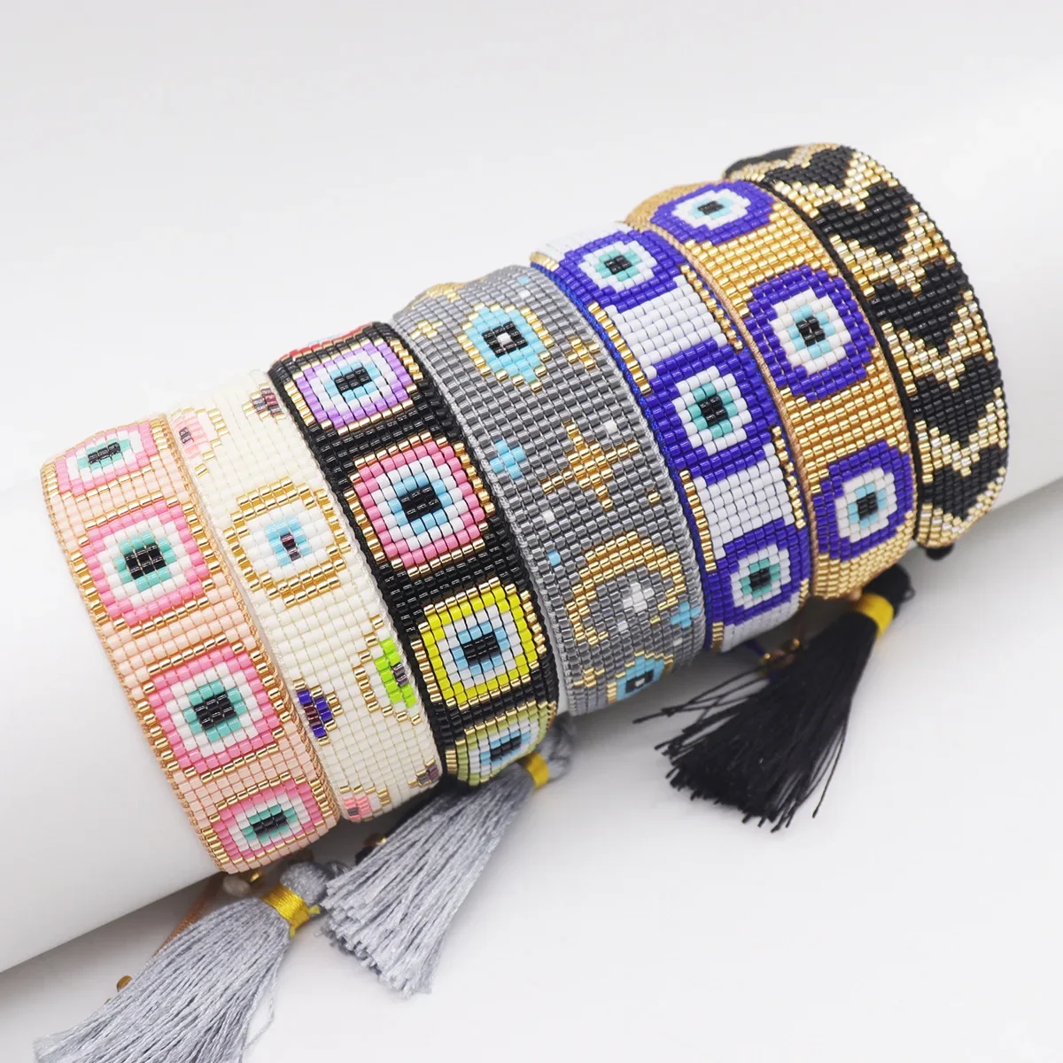 Beaded bracelet Quadrate Devil's eye Originality Design Hand knitting Bohemia Adjustable Tide Simple Rice bead bracelet
Beaded bracelet Quadrate Devil's eye Originality Design Hand knitting Bohemia Adjustable Tide Simple Rice bead bracelet