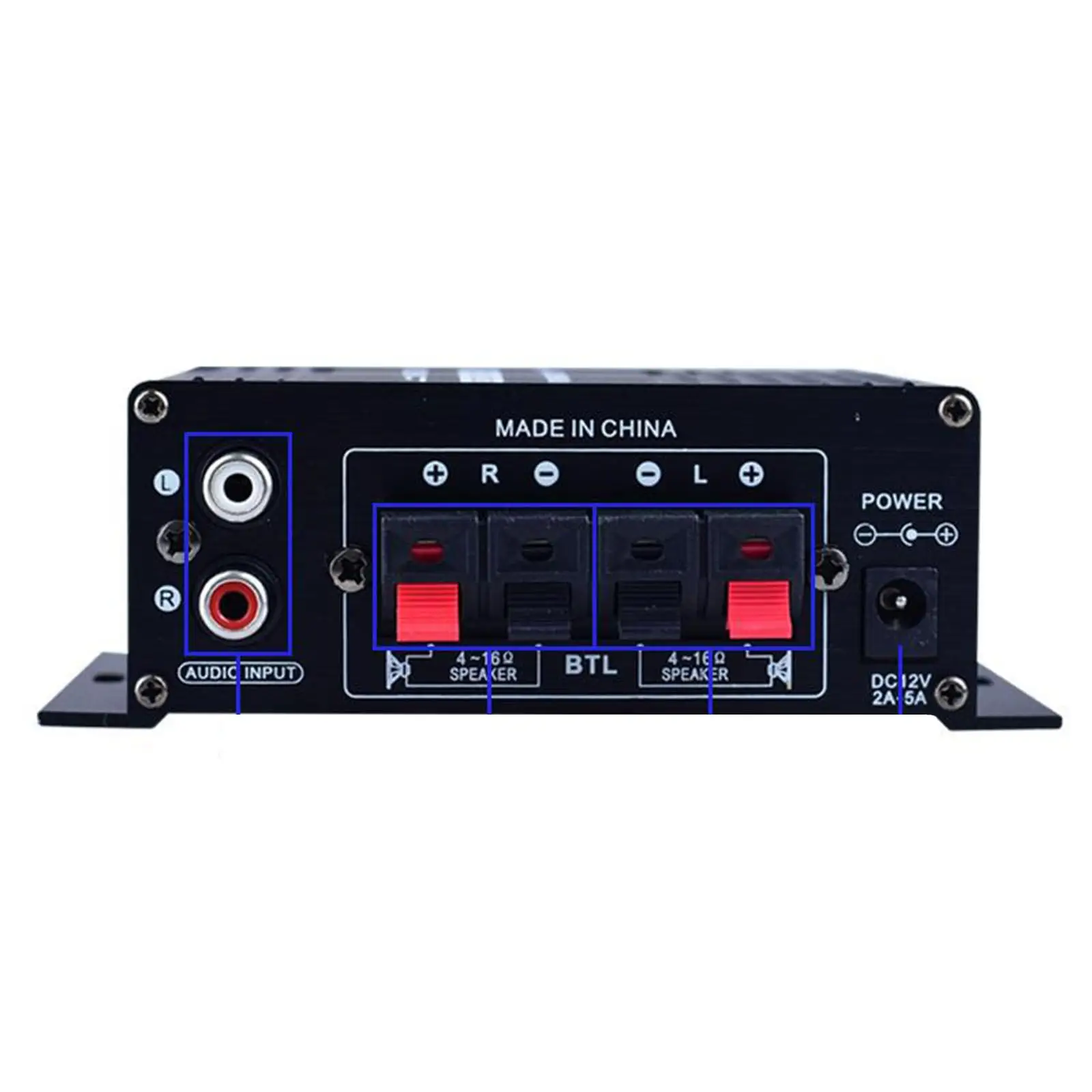 Dual Channel Mini Audio Power Amplifier Bass Treble Control Stereo Amp Hifi Receiver for Car and Home Speaker System
Dual Channel Mini Audio Power Amplifier Bass Treble Control Stereo Amp Hifi Receiver for Car and Home Speaker System