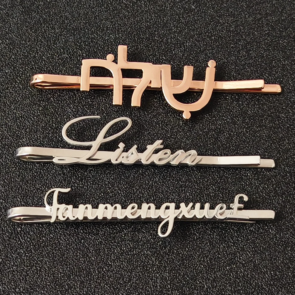 Customized personalized name hair clip fashion personalized charm style jewelry accessories gold stainless steel fashion hair cl
Customized personalized name hair clip fashion personalized charm style jewelry accessories gold stainless steel fashion hair cl