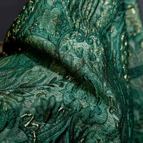 1yard 3D texture relief jacquard tissu jacket cheongsam Designer fabric for material palace style shiny silk blend telas fabric