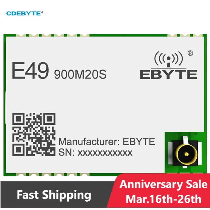 CMT2300A 868/915MHz SMD Wireless Module SPI Hardware Module E49-900M20S 3km Long Range Wireless Module
CMT2300A 868/915MHz SMD Wireless Module SPI Hardware Module E49-900M20S 3km Long Range Wireless Module
