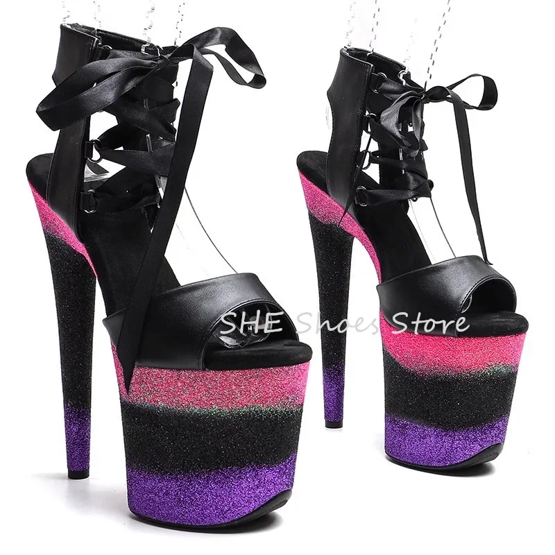 Sexy Super High Heel Peep Toe Women Sandals Mixed Color Chunky Platform Thin Heel Lace Up Shoes Ladies Party Dress Sandals
Sexy Super High Heel Peep Toe Women Sandals Mixed Color Chunky Platform Thin Heel Lace Up Shoes Ladies Party Dress Sandals