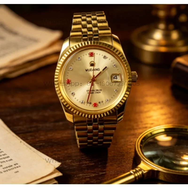 Original stock, produced by Wuhan Watch Factory, Wudang brand single calendar manual mechanical watch, diameter 38mm
Original stock, produced by Wuhan Watch Factory, Wudang brand single calendar manual mechanical watch, diameter 38mm