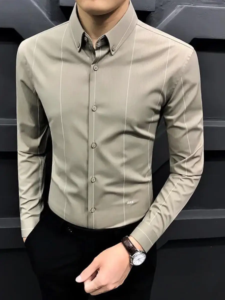 Fashionable Striped Casual Shirt for Men Autumn Season Slim Fit Korean Style Handsome Trendy Men's Shirt Inner Wear Nine Sleeve
Fashionable Striped Casual Shirt for Men Autumn Season Slim Fit Korean Style Handsome Trendy Men's Shirt Inner Wear Nine Sleeve