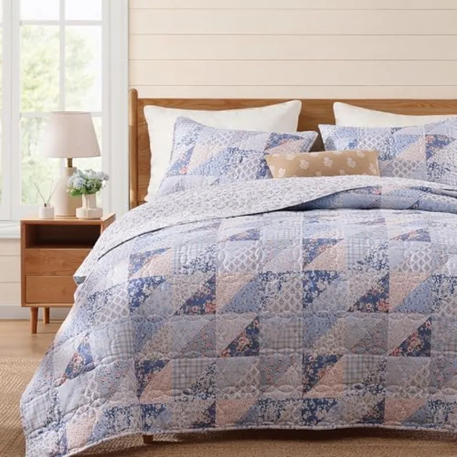 Quilt Set Size Patchwork Floral Quilt Sets Reversible Bedspread Lightweight and Breathable for All Seasons Soft Quilted Bedspre
Quilt Set Size Patchwork Floral Quilt Sets Reversible Bedspread Lightweight and Breathable for All Seasons Soft Quilted Bedspre