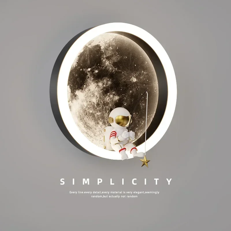 Cartoon Spaceman Astronaut Moon Round Led Wall Lamp Kids Bedroom Sleeping Night Lights Boys And Girls Warm Background Sconces
Cartoon Spaceman Astronaut Moon Round Led Wall Lamp Kids Bedroom Sleeping Night Lights Boys And Girls Warm Background Sconces