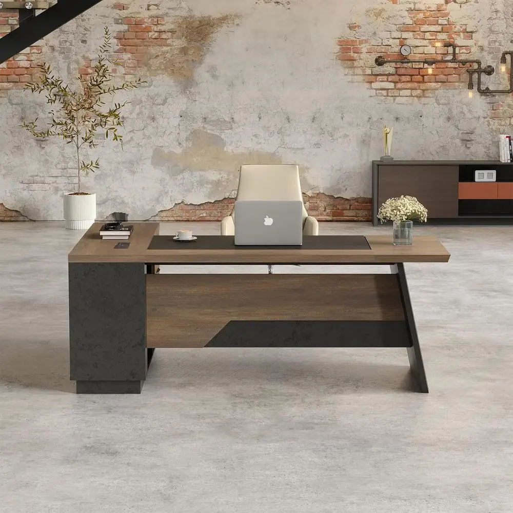 Large L-Shaped Office Desk with Hutch and Storage, 78.74 Executive Computer Desk Set for Business or Home Office, Brown, Right R
Large L-Shaped Office Desk with Hutch and Storage, 78.74 Executive Computer Desk Set for Business or Home Office, Brown, Right R
