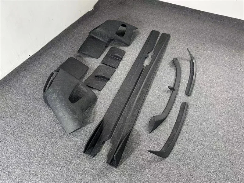 Used for Ferrari F12 Upgrade RZ Style Matte Forged Carbon Fiber Front Bumper Lip Side Skirts Rear Diffuser Body Kit