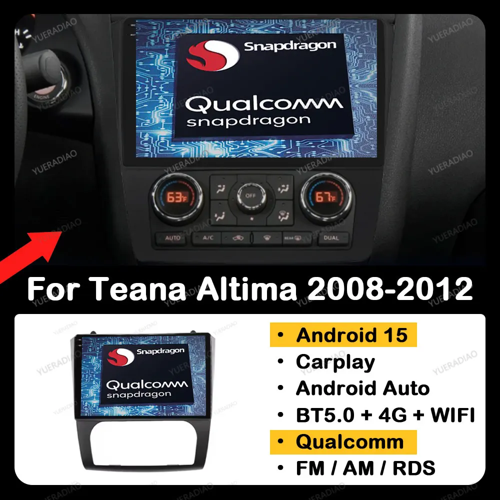 Android 15 Carplay Auto For Nissan Teana Altima 2008 - 2012 QLED 4G WIFI Multimedia Stereo Video Player Head Unit Qualcomm 2DIN
Android 15 Carplay Auto For Nissan Teana Altima 2008 - 2012 QLED 4G WIFI Multimedia Stereo Video Player Head Unit Qualcomm 2DIN
