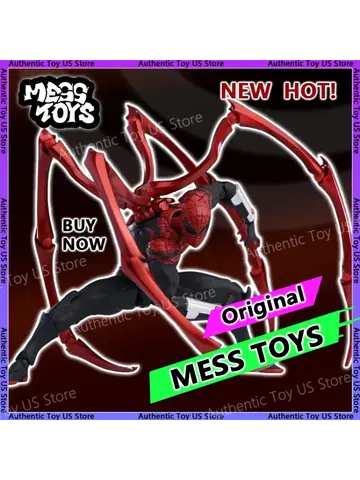 New MessToys Spiderman Figure Mess Toys Superior Neighbor Action Figure CT Toys Black Red Spider Man Figurine Kid Toy Gift